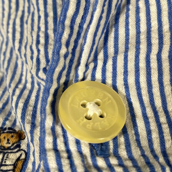 Polo Ralph Lauren Sleepwear Sailor Bear Striped Button Down Size Large - Picture 5 of 8